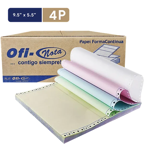 Papel Continuo OFINOTA 9.5" x 5.5" - 4 Partes NCR