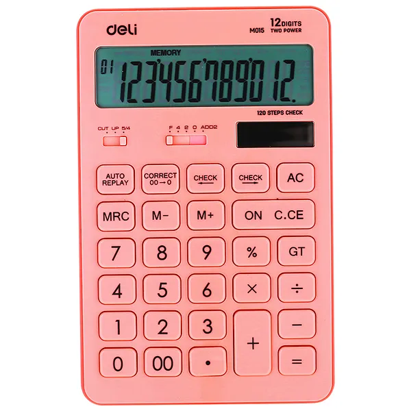 Calculadora Rosado Pastel, 12 Dígitos - Deli Touch