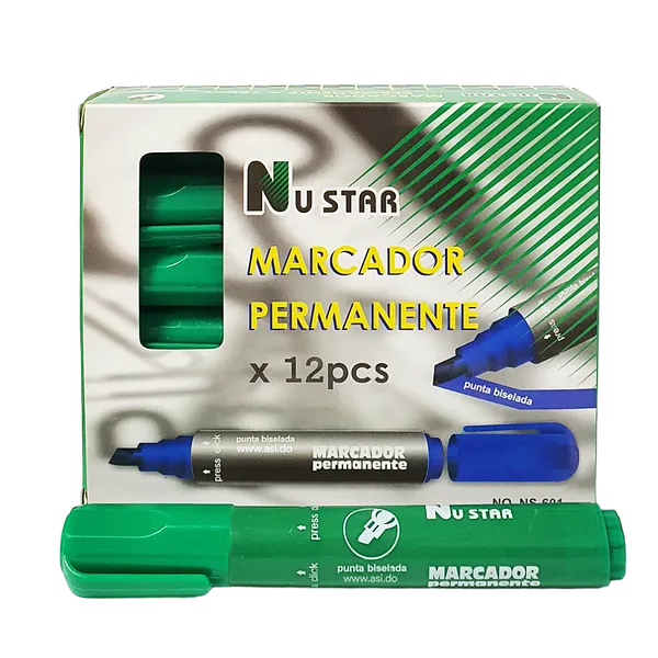 Marcador Permanente Grueso, Verde - Nustar NS-601